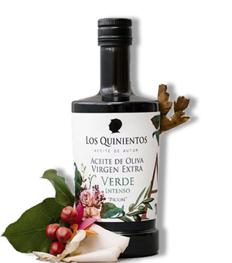 AOVE PICUAL VERDE INTENSO, Los Quinientos, Aceite de autor.. “Edición limitada”. Botella de 500 ml. (Jaén)