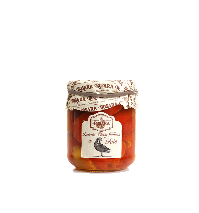 PIMIENTO CHERRY RELLENO DE FOIE. Rosara. Tarro 228 ml.