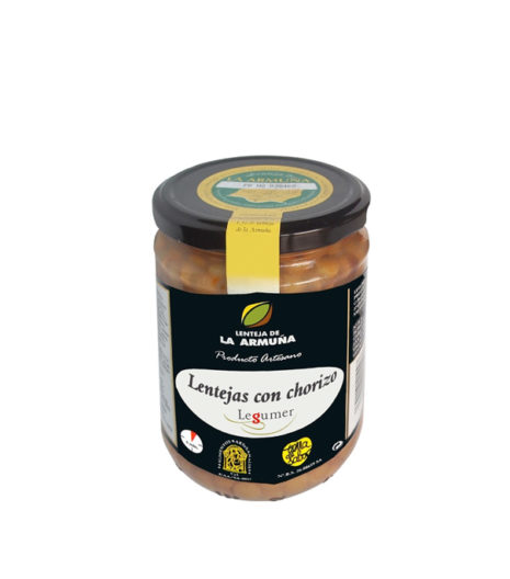 comprar producto tipico de salamanca. ibéricos favorita. lentejas de la armuña con chorizo de salamanca