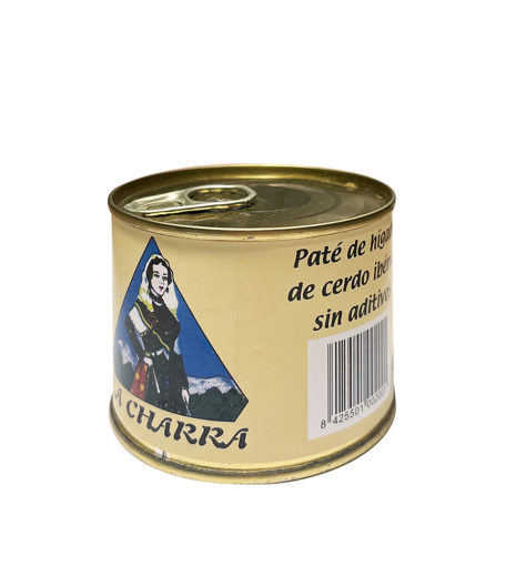 PATÉ DE HIGADO DE CERDO IBÉRICO. LATA. La Charra» 200 gramos lata, CIUDAD RODRIGO. SALAMANCA.