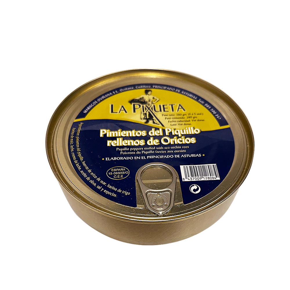 PIMIENTOS DEL PIQUILLO RELLENOS DE ORICIOS. La Pixueta. 280 g.
