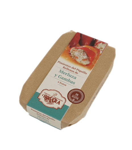 Pimientos rellenos de merluza y gambas el Navarrico. en Salamanca la favorita